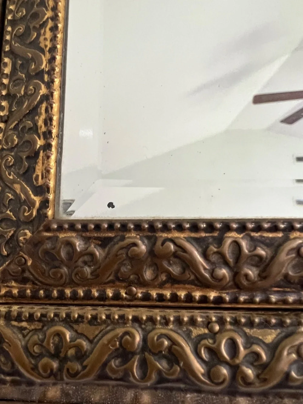 Antique Dutch copper & brass mirror/brush cabinet